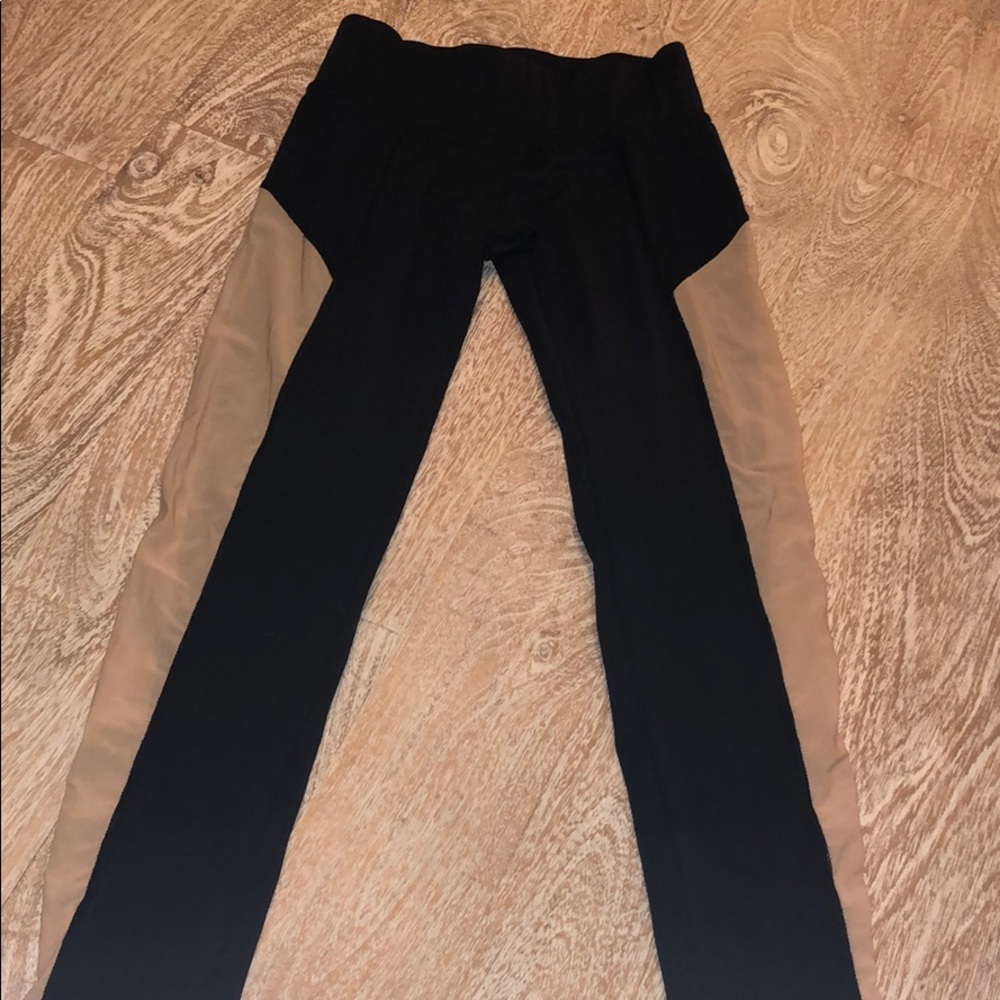 Noli black leggings nude mesh sides small